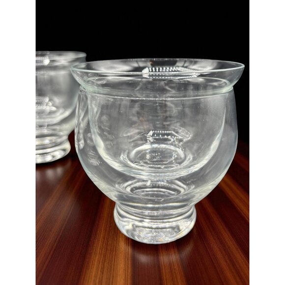 4 Vintage MCM Footed Shrimp Cocktail Glasses with Inserts Perfect - Picture 1 of 9
